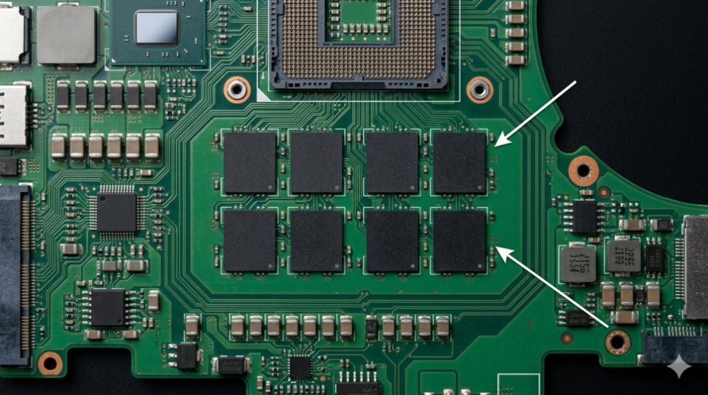 Close-up of a laptop RAM memory module — how much RAM do I need for a laptop 2026